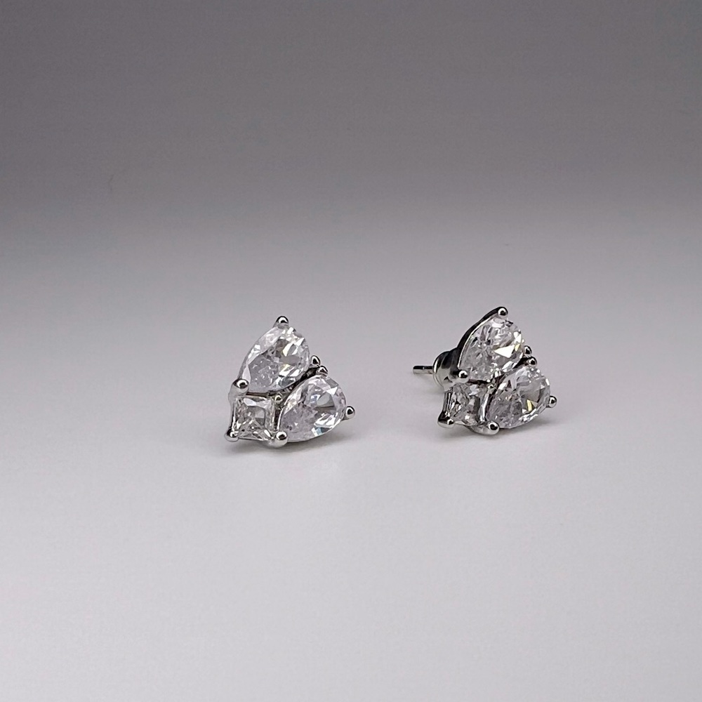 Heart Diamond Simulant Stud Earrings